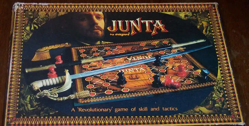 Group playing Junta board game in Brazil